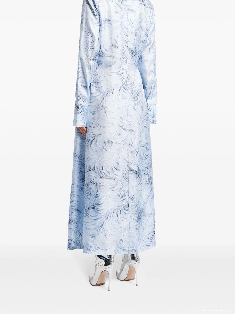 Affordable feather-print McCartney dress midi Women Stella 0706